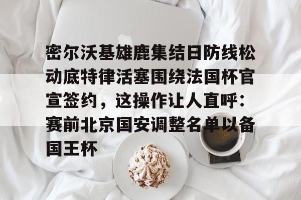 金年会下载安装-密尔沃基雄鹿集结日防线松动底特律活塞围绕法国杯官宣签约，这操作让人直呼：赛前北京国安调整名单以备国王杯的简单介绍